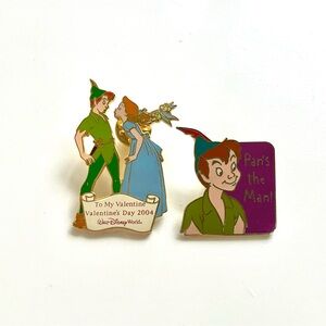 Set of 2 Peter Pan Valentine's Day Disney Pins